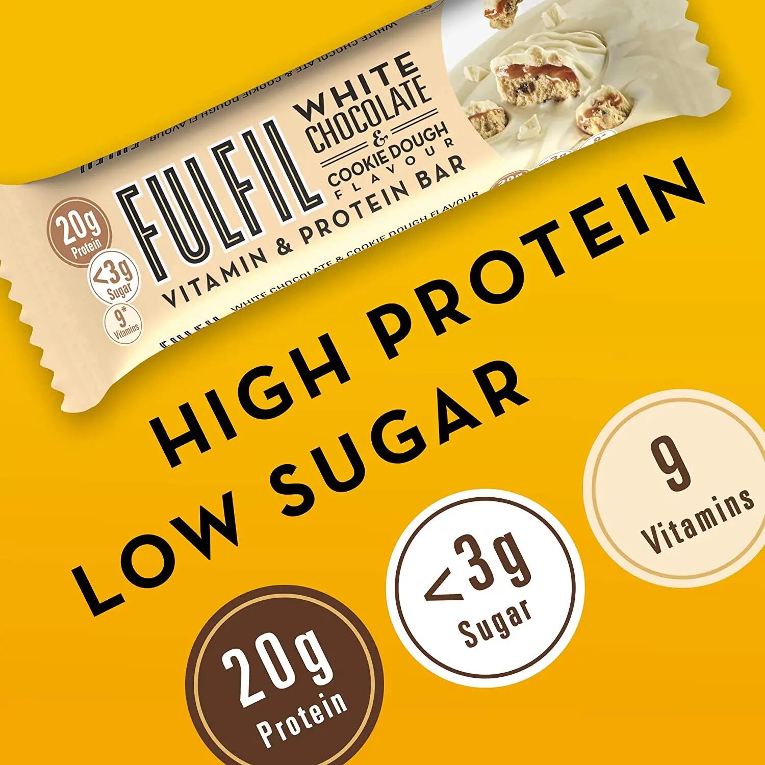 Fulfil Vitamin & Protein Bar - 55 g x15 White Chocolate Cookie Dough 2/3