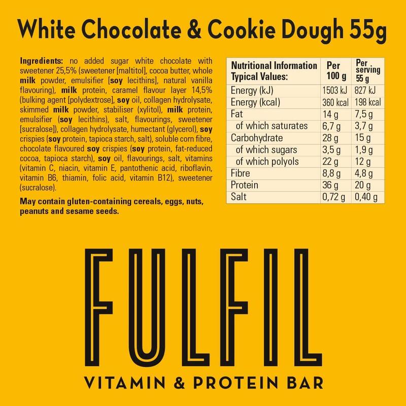 Vitamin Protein Bar White Chocolate & Cookie Dough 825 grammes (15 barres)