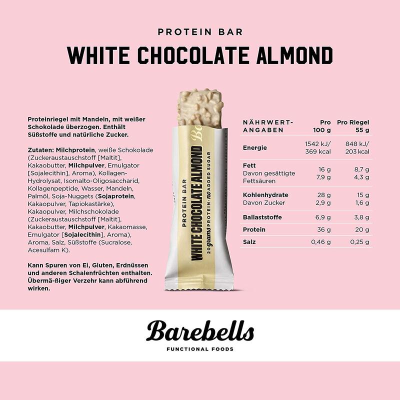 Barebells barre protéinée (55g) | White Chocolate Almond