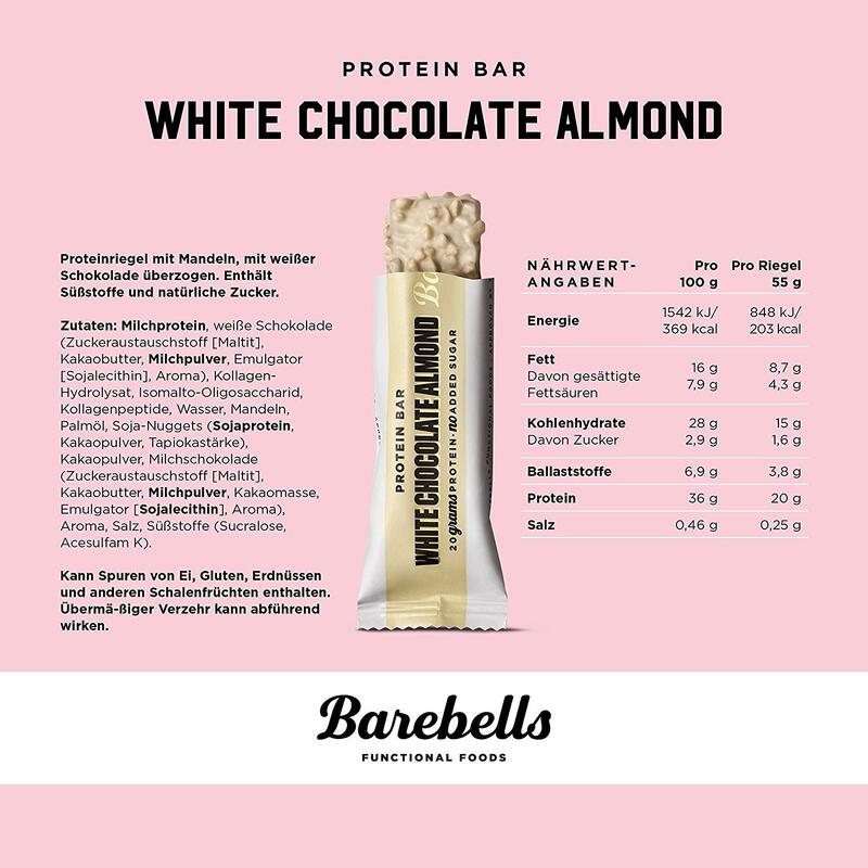 Barres protéinées | Barebells barre protéinée (55g) | White Chocolate Almond