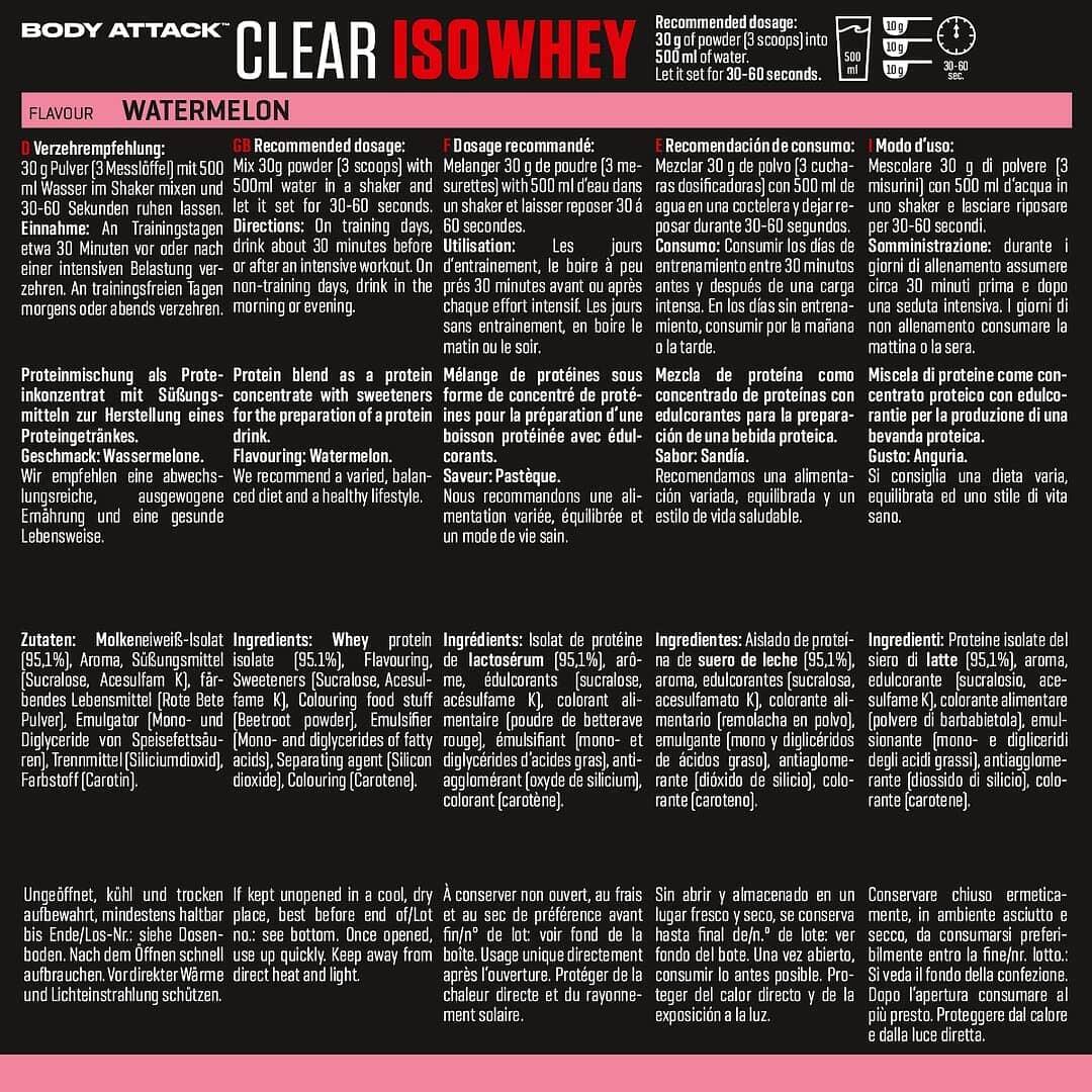 Clear Whey | Clear Iso Whey (900g) | Pastèque 3/4