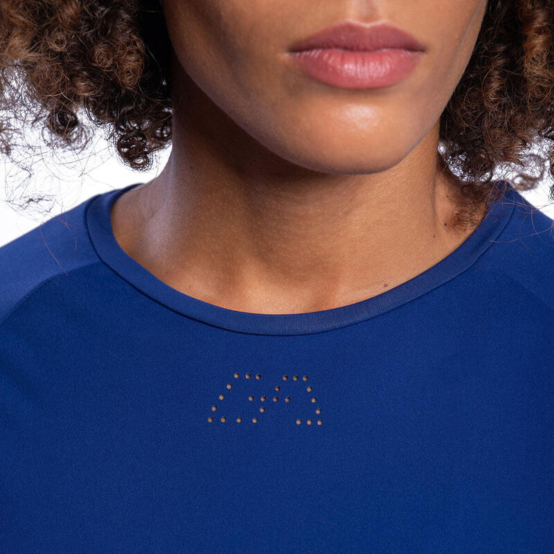 Women Plain Long Sleeve Gym Running Sports T Shirt Tee - Navy blue