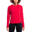 女裝純色透氣防曬跑步健身運動長袖T恤 - 紅色