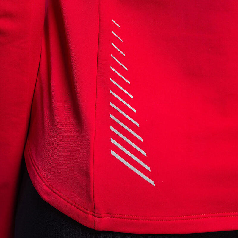 Women Plain Long Sleeve Gym Running Sports T Shirt Tee - Bright red