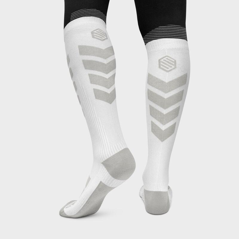 Chaussettes de snowboard et ski Sports d'hiver Homme et Femme Aoraki White Blanc