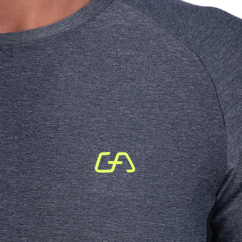 女裝Logo修身透氣跑步健身運動長袖T恤 - 灰色