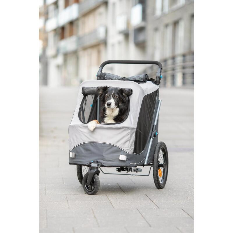 Remolque Bici Plegado Rápido para perros Trixie Gris M: 63×95×90/132 cm