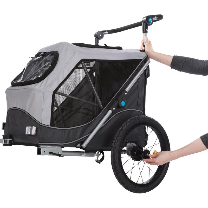 Remolque Bici Plegado Rápido para perros Trixie Gris M: 63×95×90/132 cm