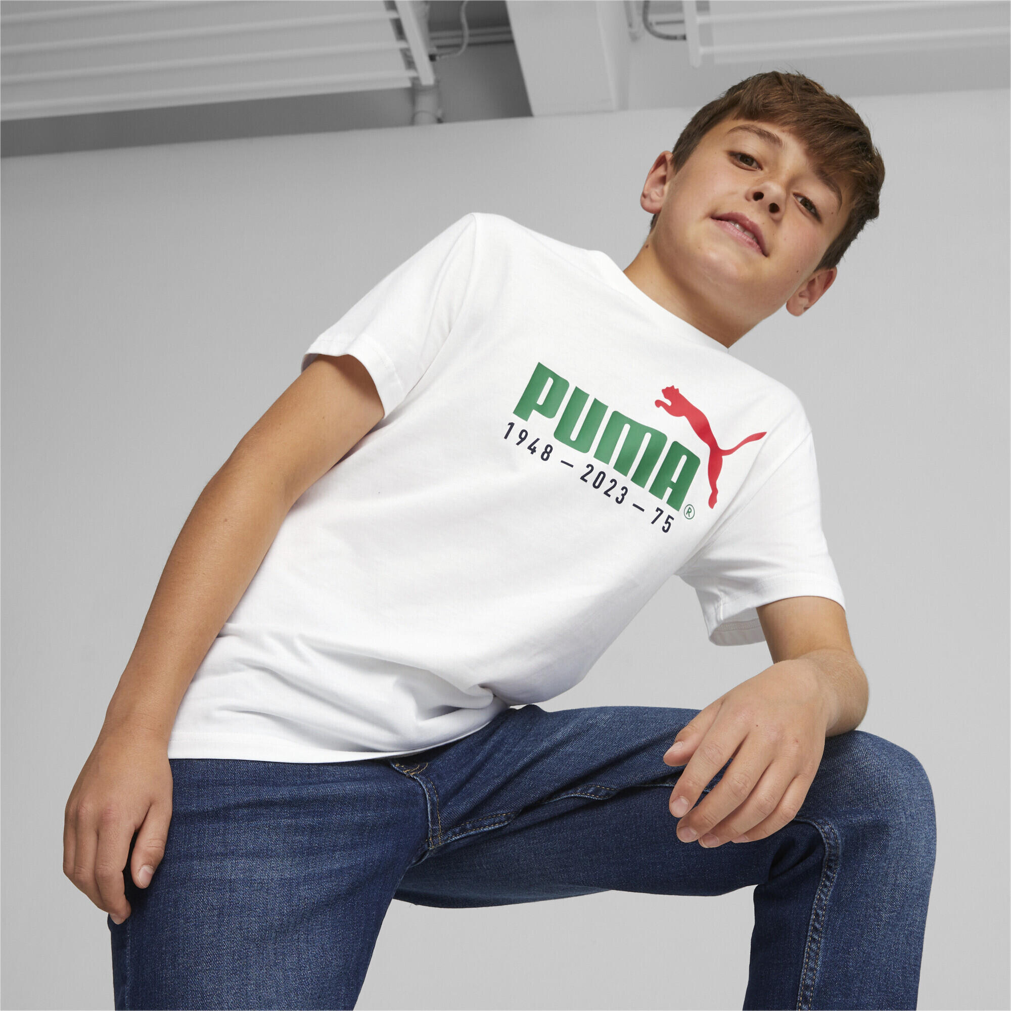 T-shirt con logo N. 1 Celebration da ragazzo PUMA White 2/5
