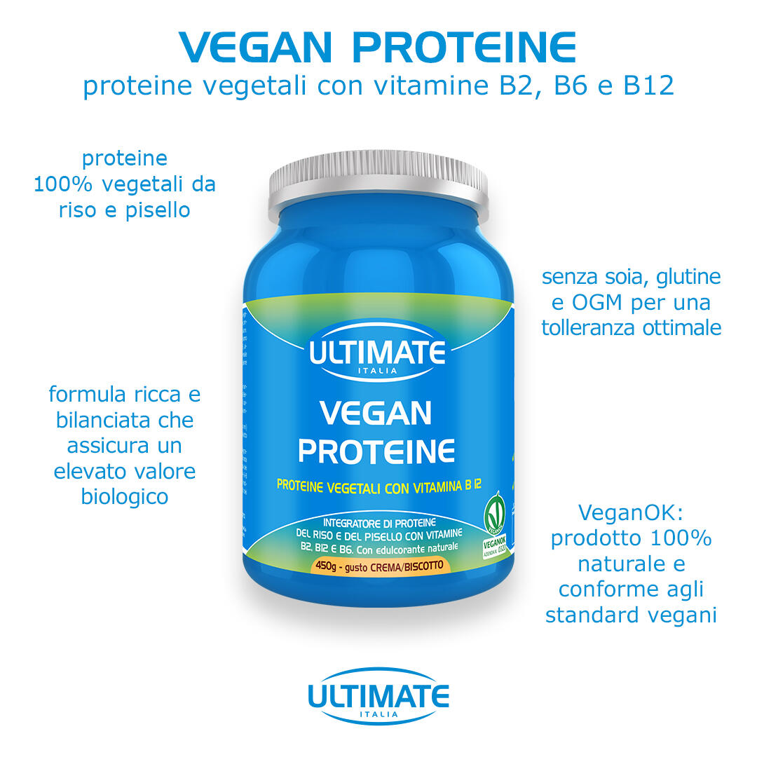 Integratore alimentare - VEGAN PROTEINE CREMA  BISCOTTO - 450g 6/7