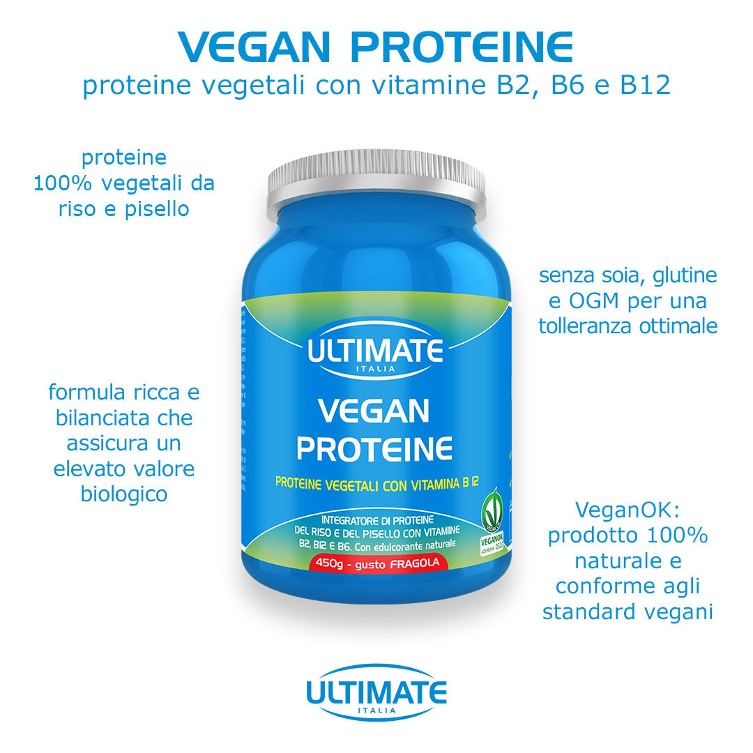 Integratore alimentare - VEGAN PROTEINE FRAGOLA - 450g 6/7