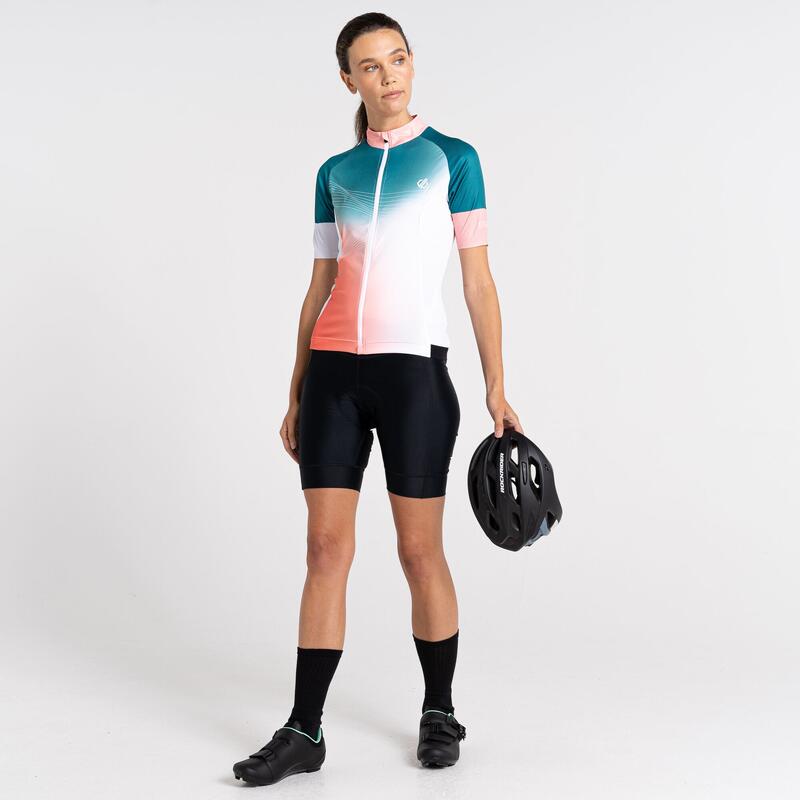 Stimulus Maillot de cyclisme à manches courtes zippé pour femme