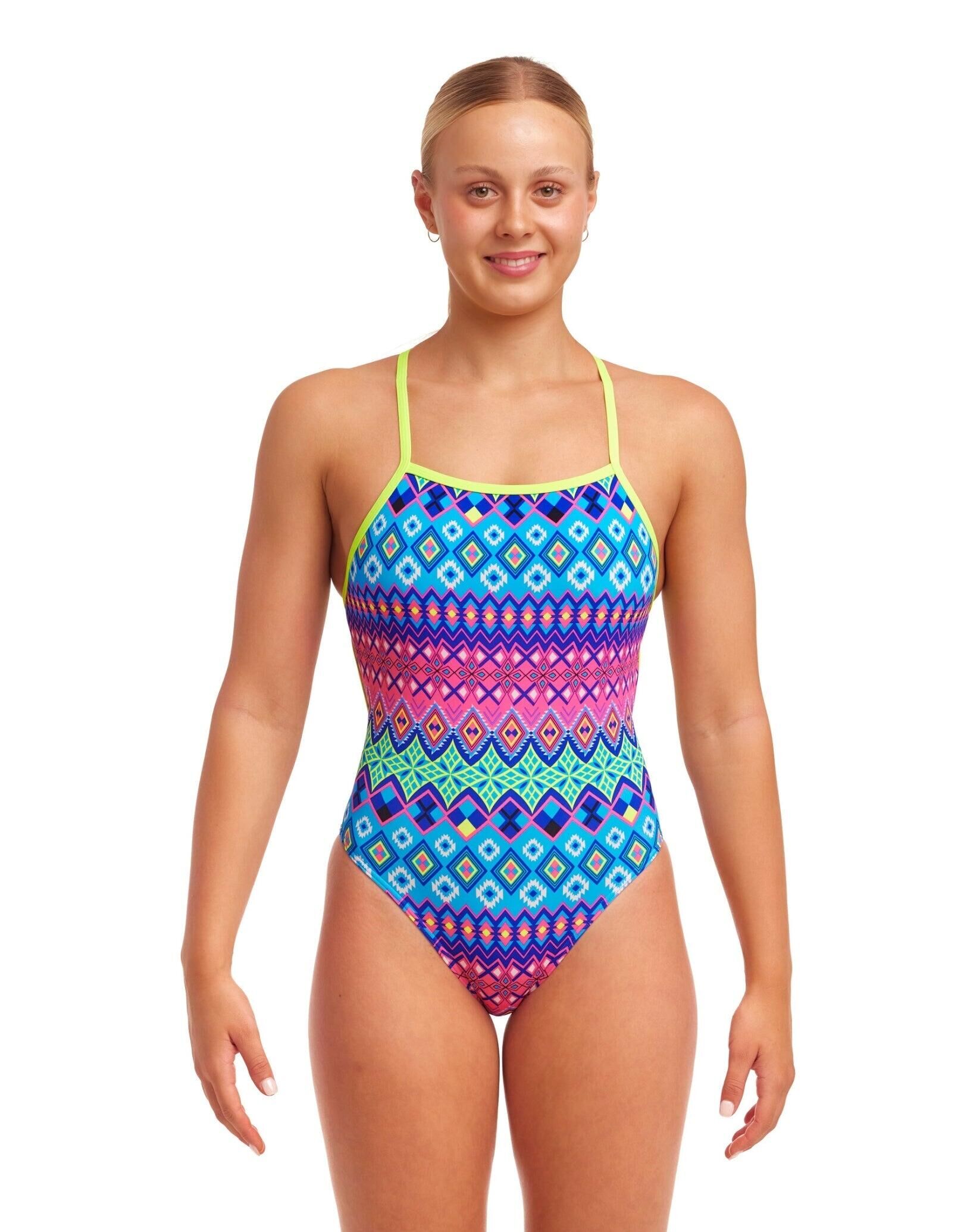 Women's Tie Me Tight One-Piece Swimsuit - Lime Splice – All Tides