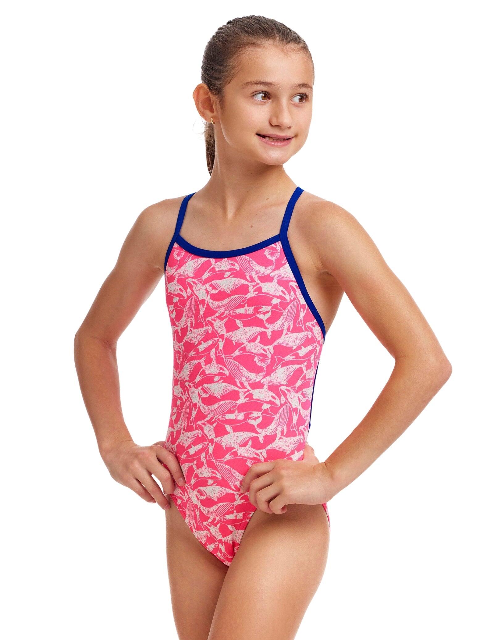 Funkita Girls Beached Bae Single Strap Swimsuit - Pink 3/5