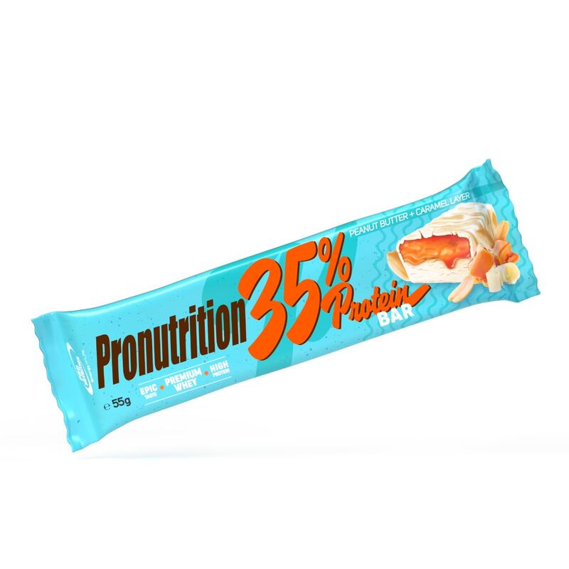 Baton proteic cu Unt de arahide și Glazură de caramel 35% proteine, Pronutrition
