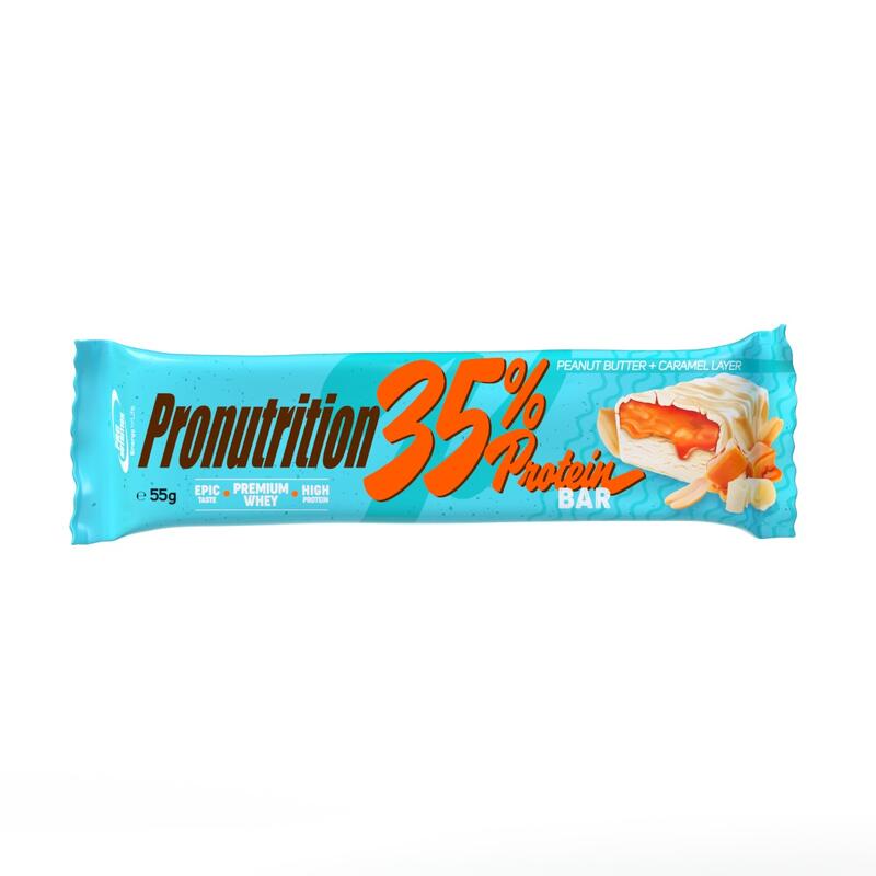 Baton proteic cu Unt de arahide și Glazură de caramel 35% proteine, Pronutrition