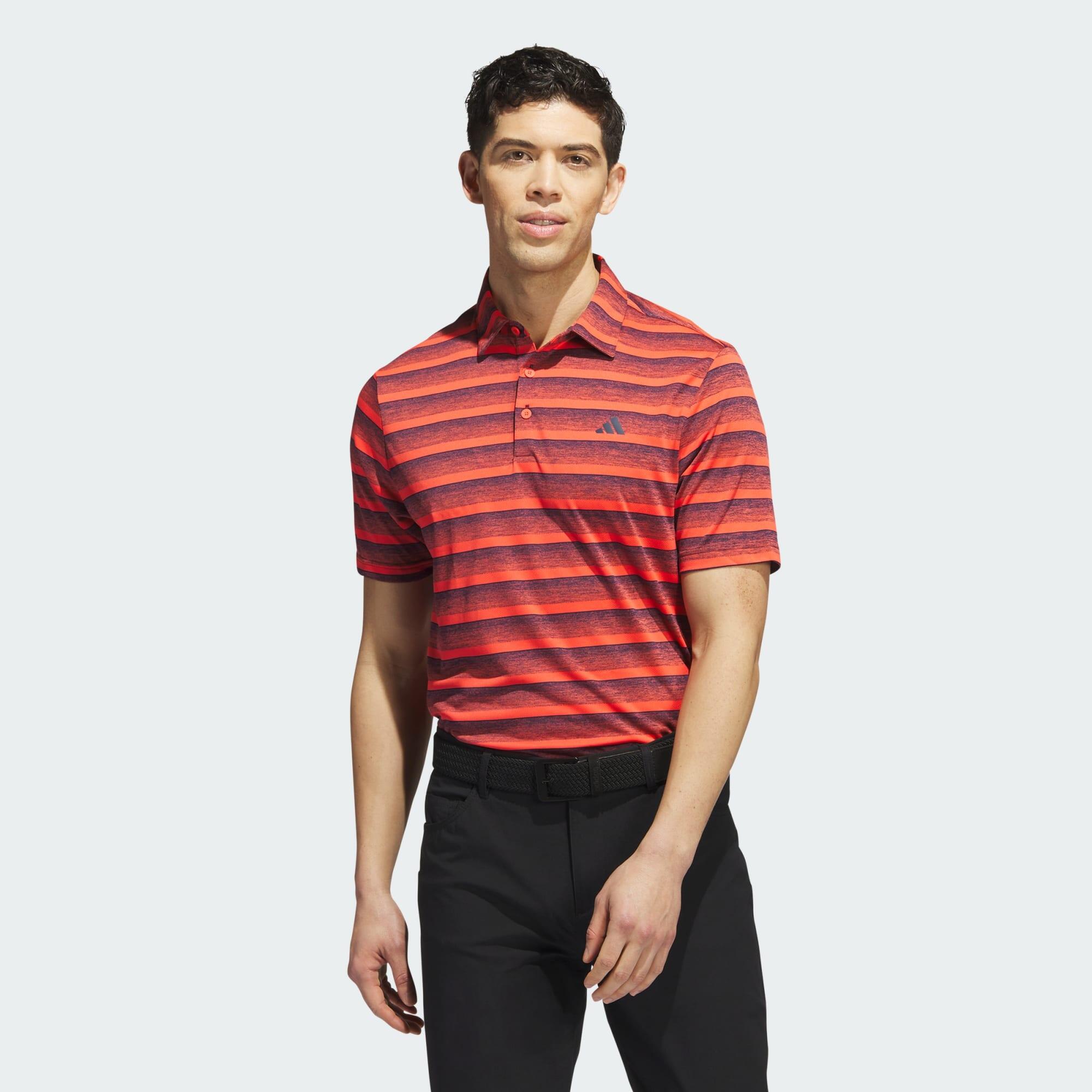 ADIDAS Two-Color Striped Golf Polo Shirt