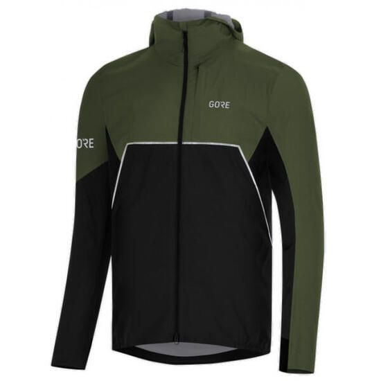 Wasserdichte Running-Jacke Gore Wear R7 Gore-Tex Partial Khaki/Schwarz