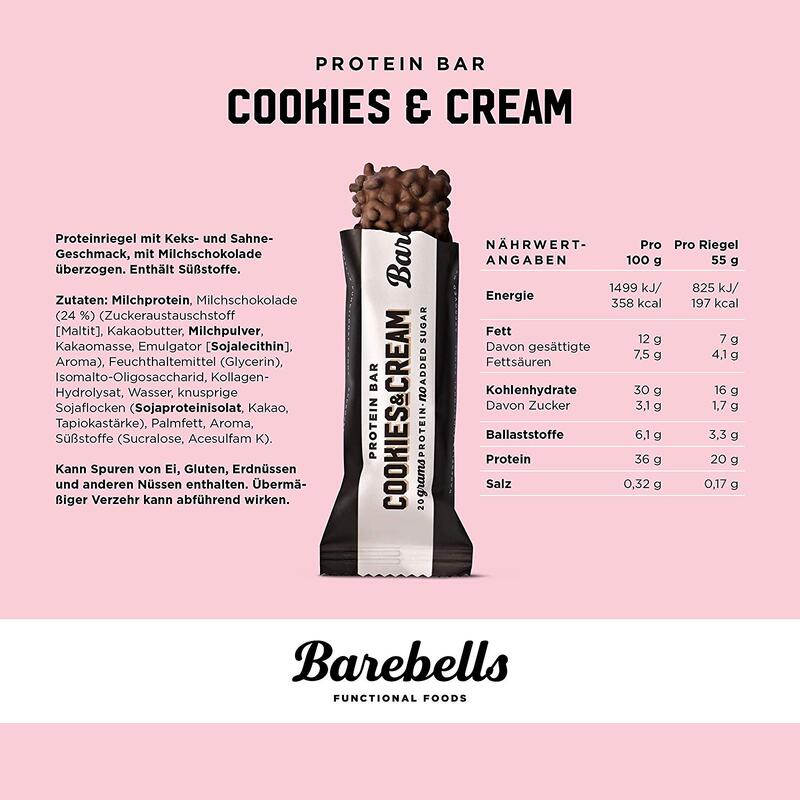 Barres protéinées | Barebells barre protéinée (55g) | Cookies et Cream