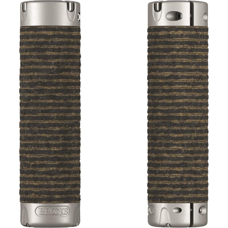 Poignées De Guidon En Cuir Brooks Marron - Modèle BR95M Fixe - Neuf, Fabriqué En Italie