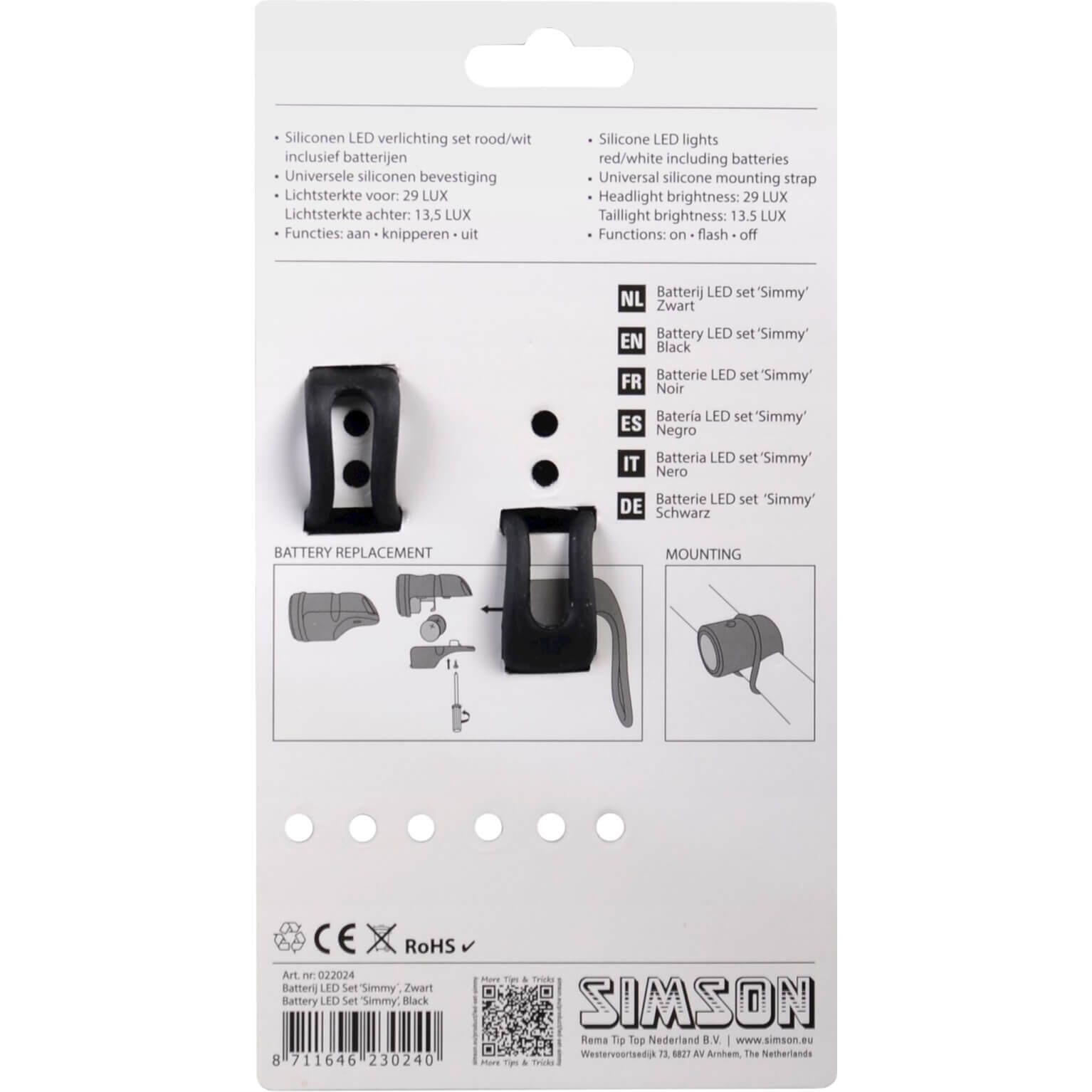 Simson set Simmyd'éclairage piles leds noires 4/5