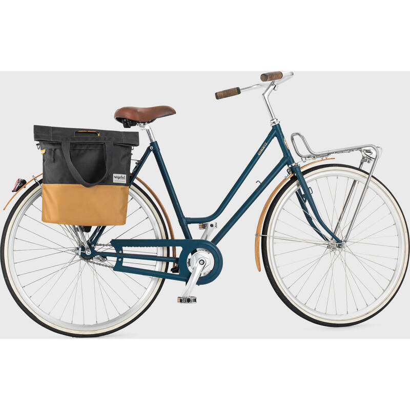 Alforja individual bicicleta urbana 20L Gris/Amarillo