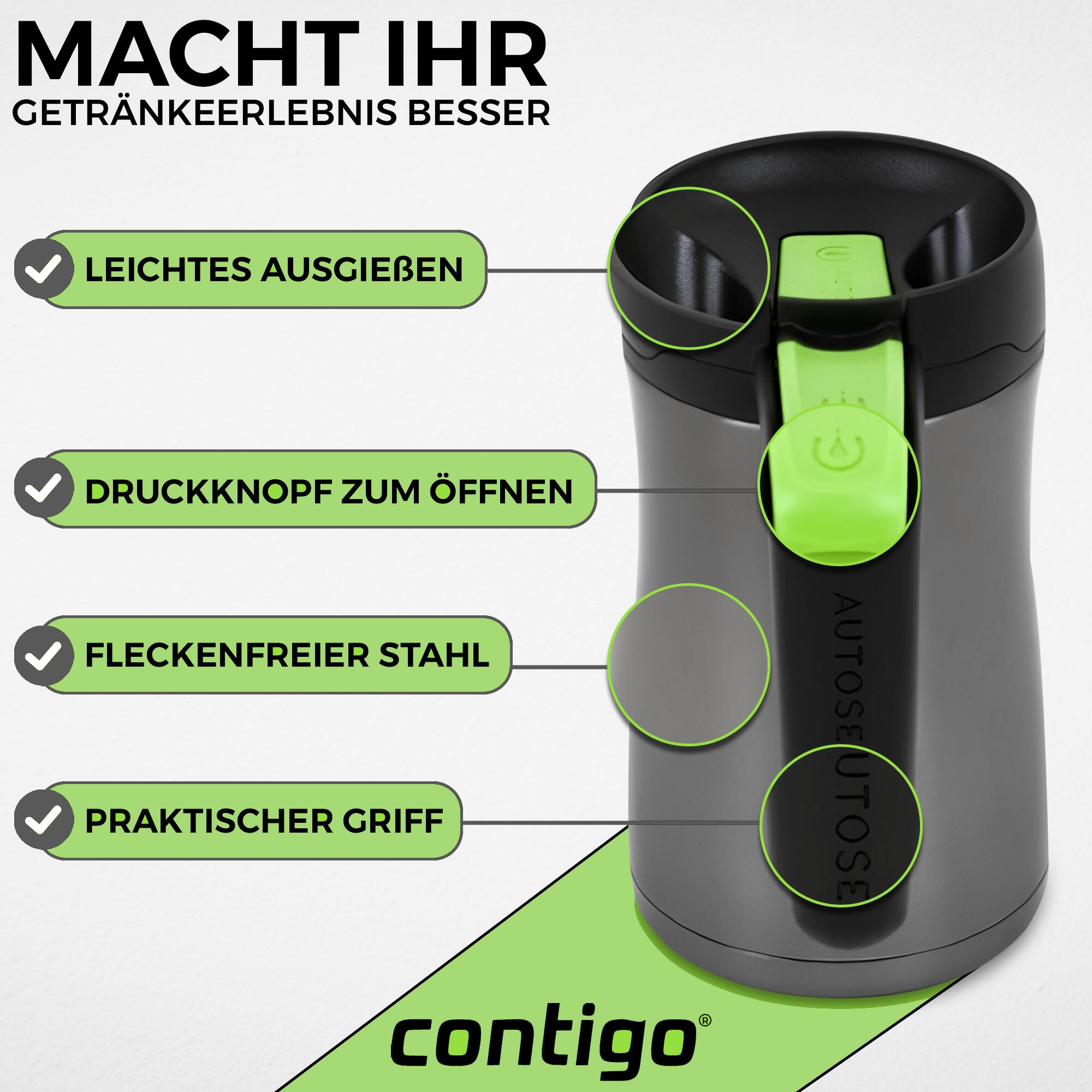 Thermobecher Contigo Edelstahl Becher 360 ML Auslaufsicher Isolierbecher 5/7