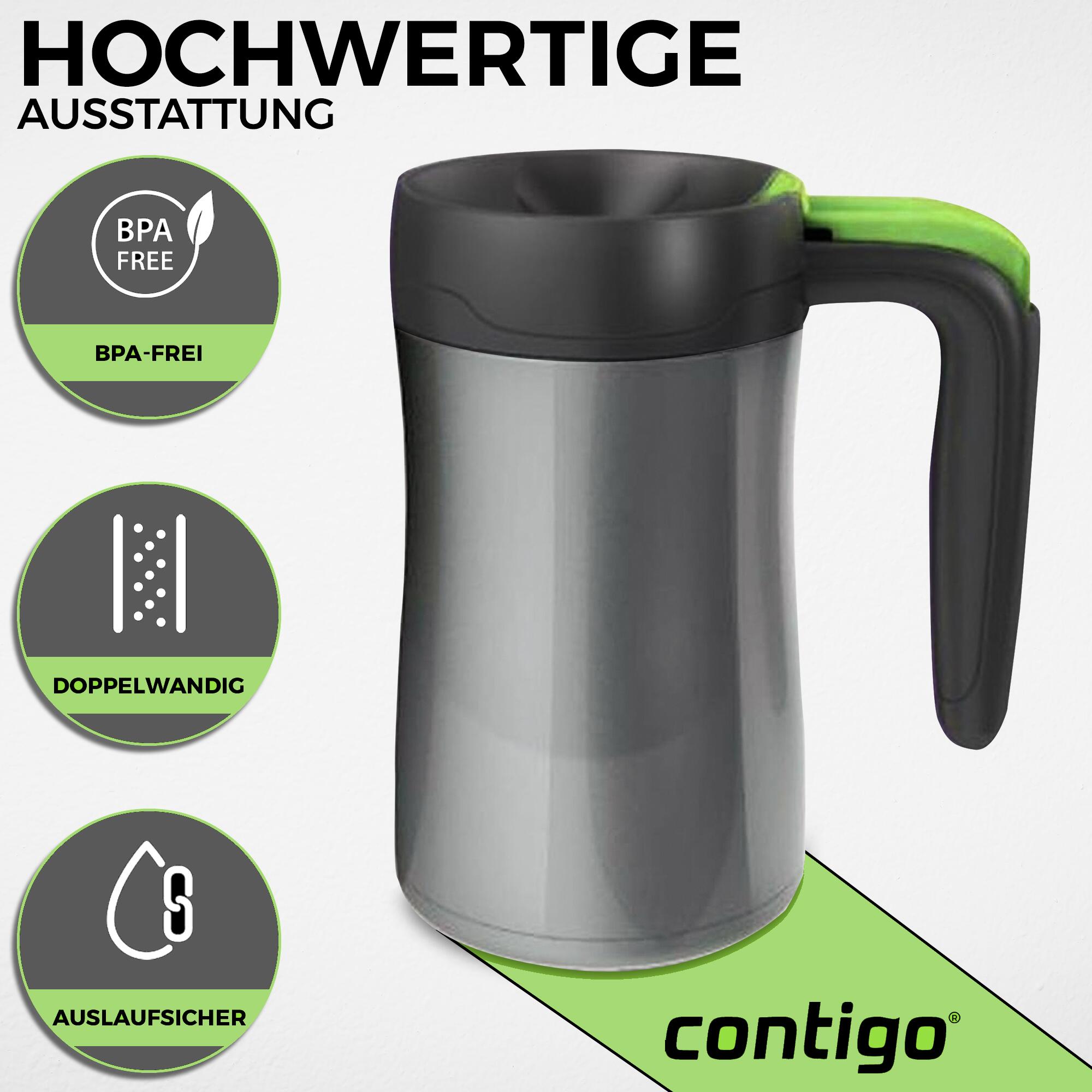 Thermobecher Contigo Edelstahl Becher 360 ML Auslaufsicher Isolierbecher 3/7
