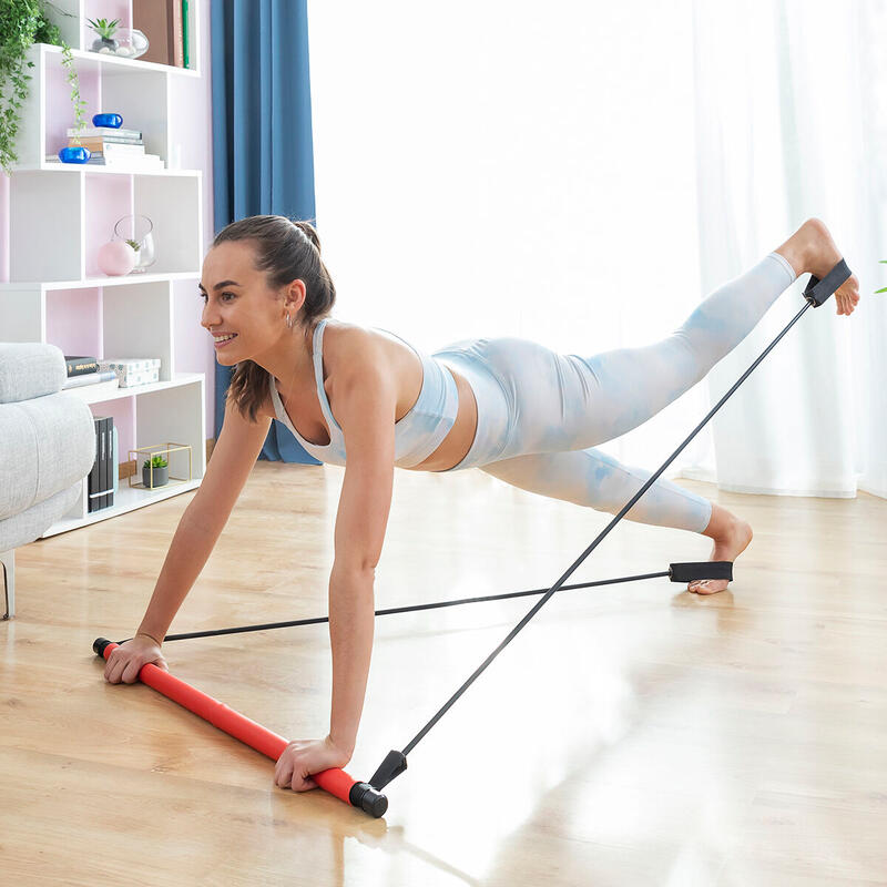 Barre de Fitness avec Élastiques et Guide d'Exercice