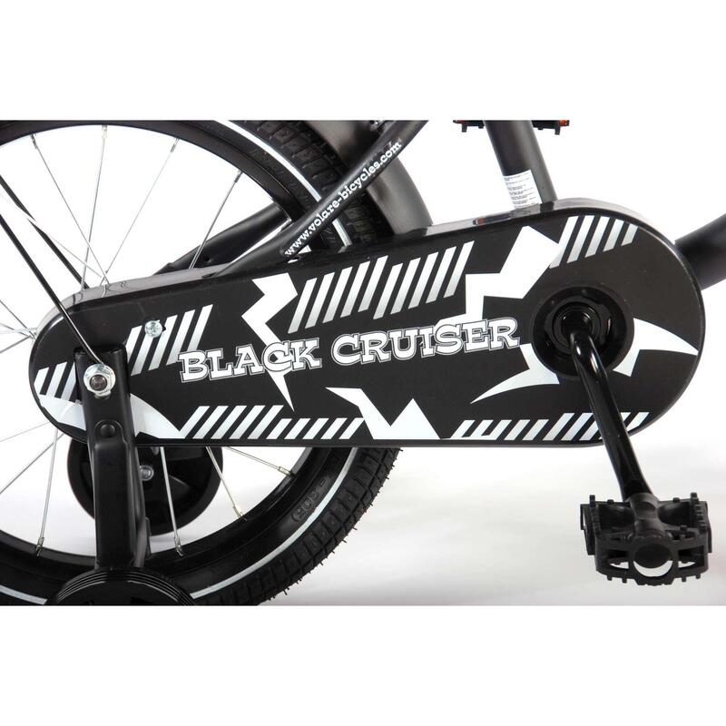 Vélo pour enfants Volare Black Cruiser - Garçons - 16 pouces - Noir