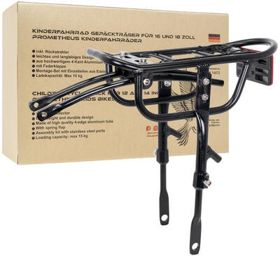 Bagagedrager voor 16 - 18 inch kinderfiets universele - verstelbaar ultralicht