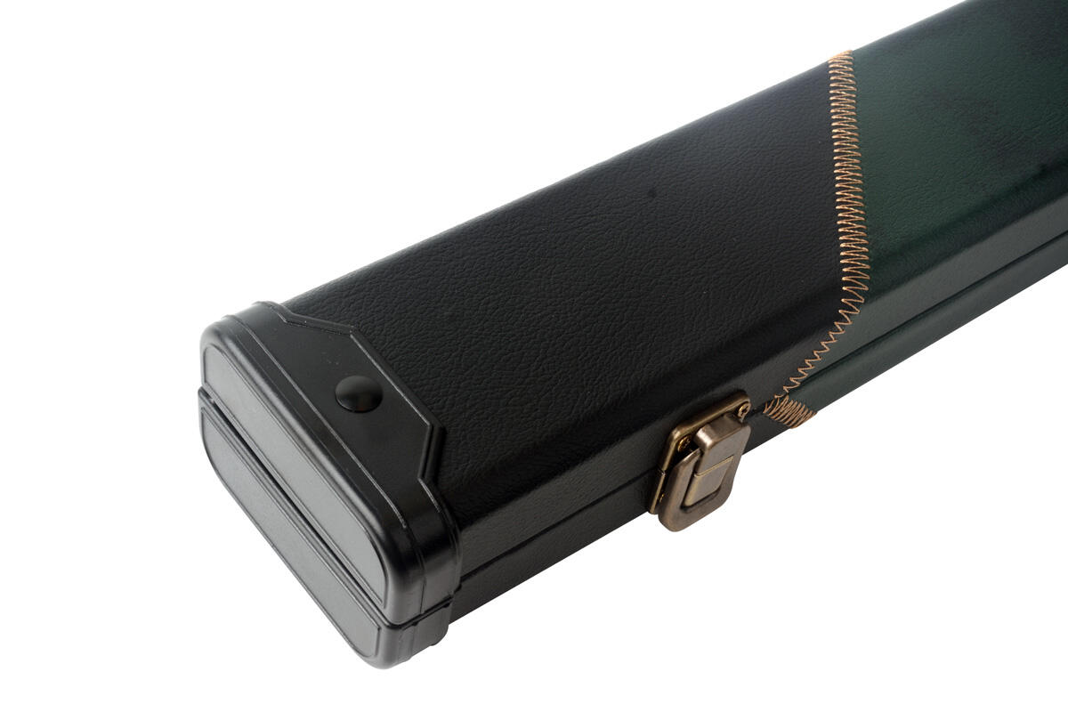 Mark Richard Patchwork Leatherette Black & Green Stripe 3/4 Snooker/Pool Cue Cas 2/4