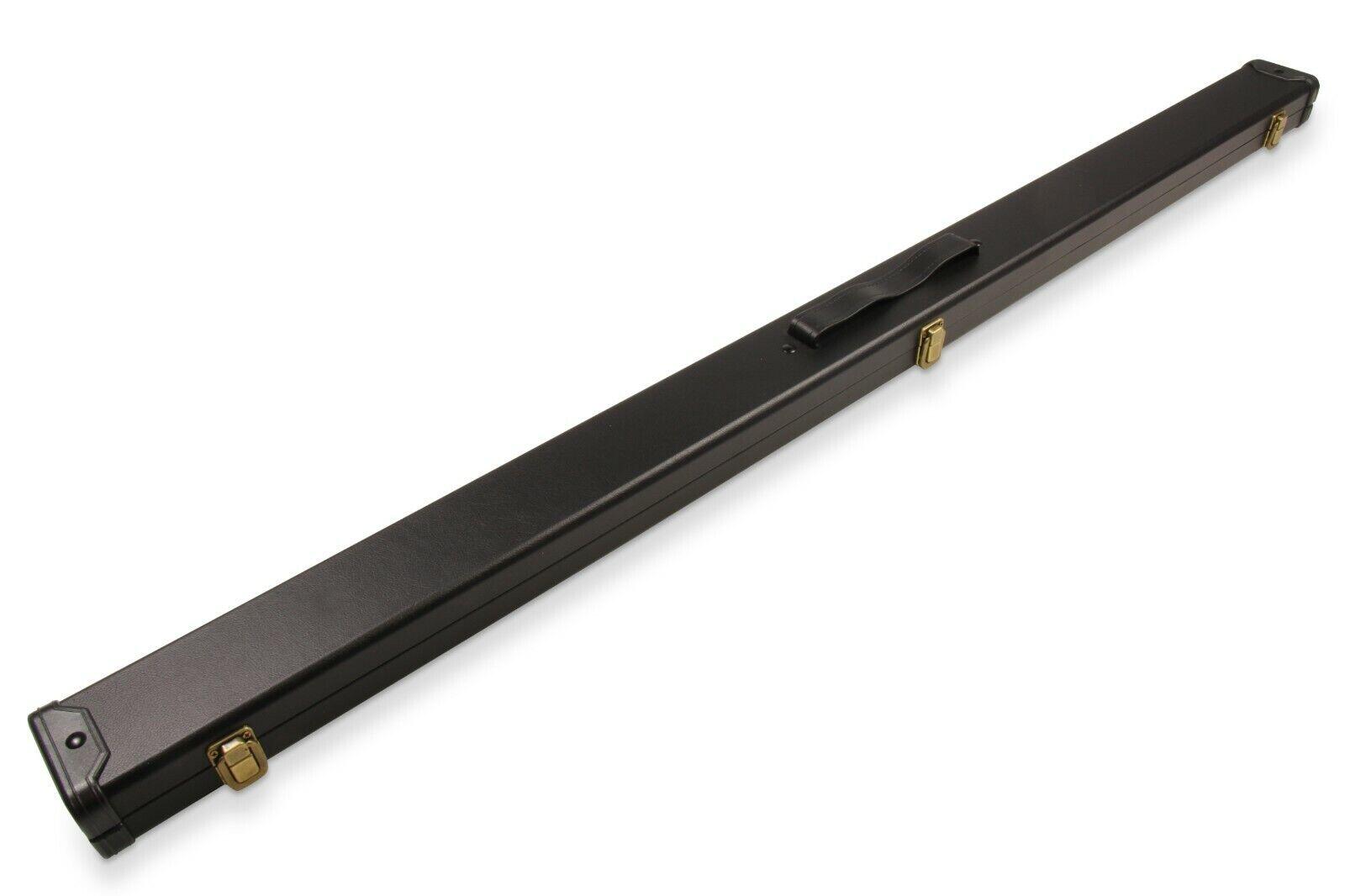PLAIN BLACK Hard 3/4 Cue Case Holds 3/4 Jointed 3pc Snooker Pool Cue 2/7