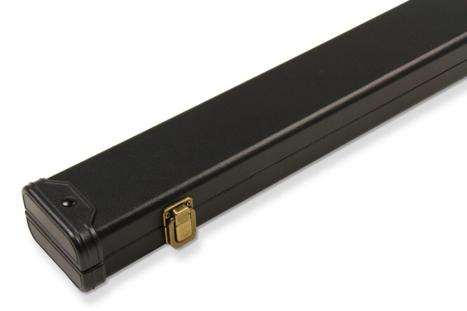 PLAIN BLACK Hard 3/4 Cue Case Holds 3/4 Jointed 3pc Snooker Pool Cue 5/7