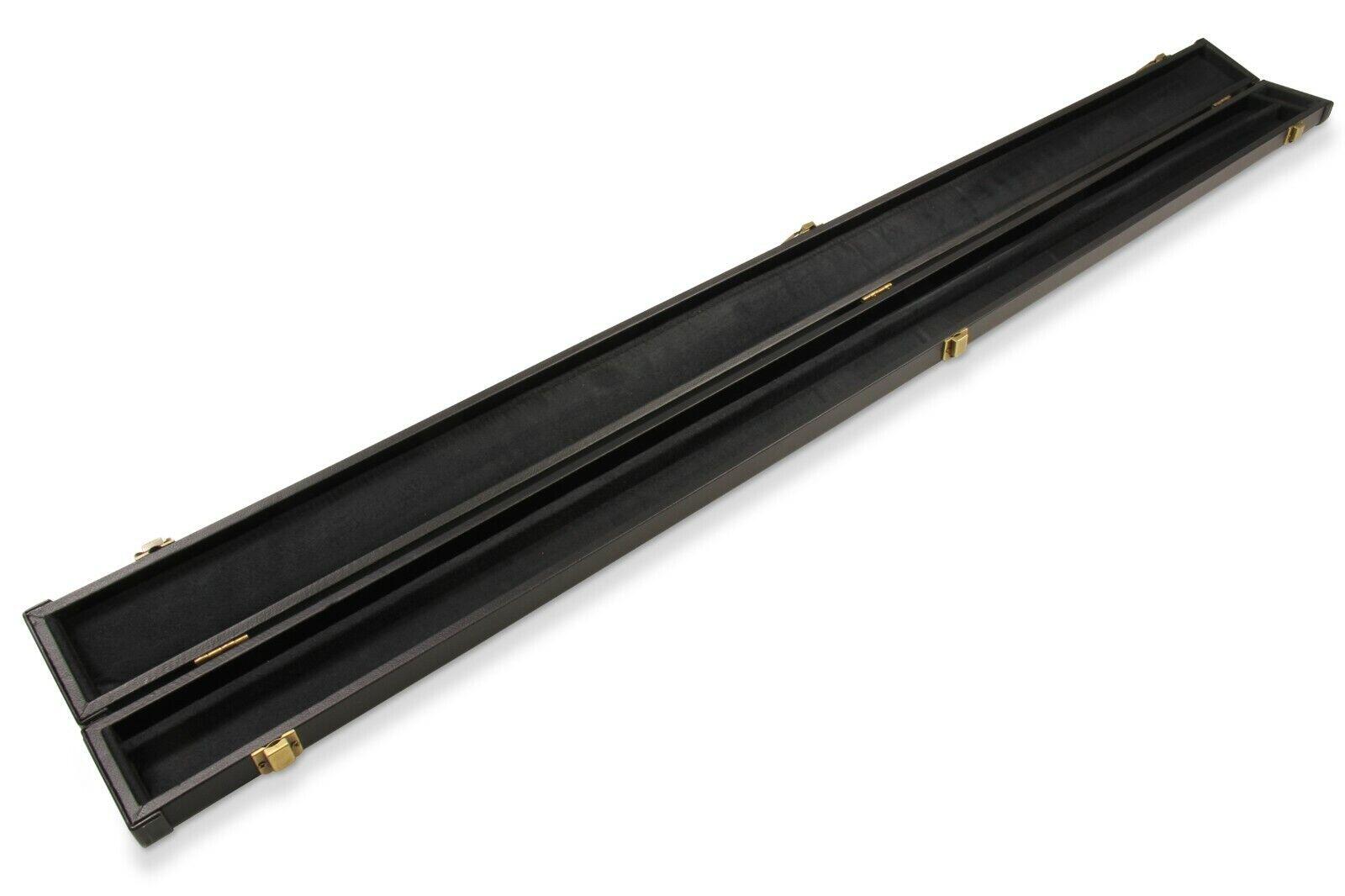 PLAIN BLACK Hard 3/4 Cue Case Holds 3/4 Jointed 3pc Snooker Pool Cue 3/7