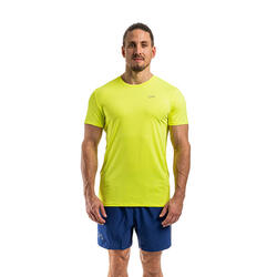 Men 6in1 Plain Tight-Fit Gym Running Sports T Shirt Fitness Tee - YELLOW -  Decathlon