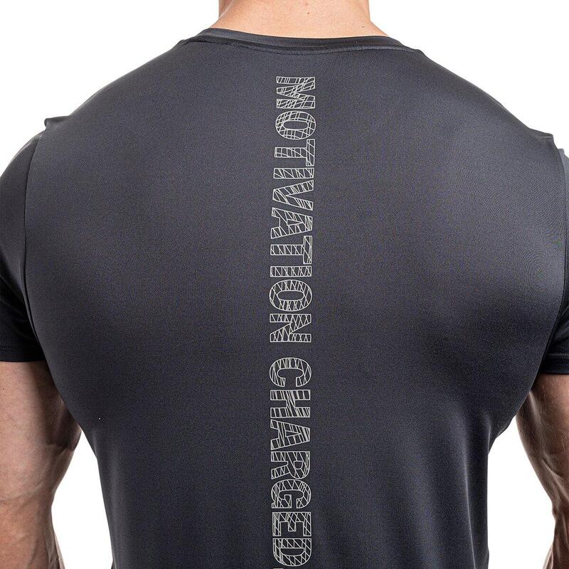 Men 6in1 Plain Tight-Fit Gym Running Sports T Shirt Fitness Tee - GREY