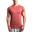 男裝6in1修身彈性跑步健身短袖運動T恤上衣 - 珊瑚色