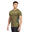 Men LOGO Tight-Fit Stretchy Gym Running Sports T Shirt Fitness Tee - OLIVE