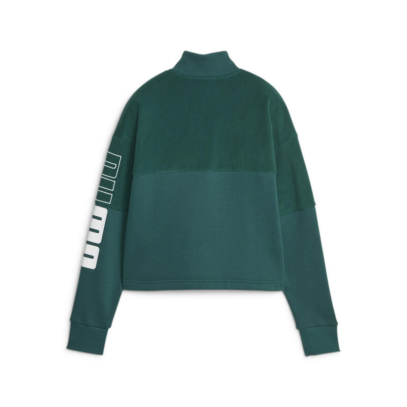 PUMA POWER Colourblock Sweatshirt Damen PUMA Malachite Green