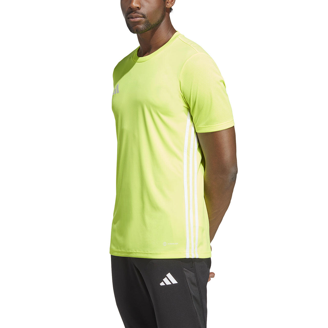 T-shirt adidas Performance Slim Fit Neon Geel 3/8