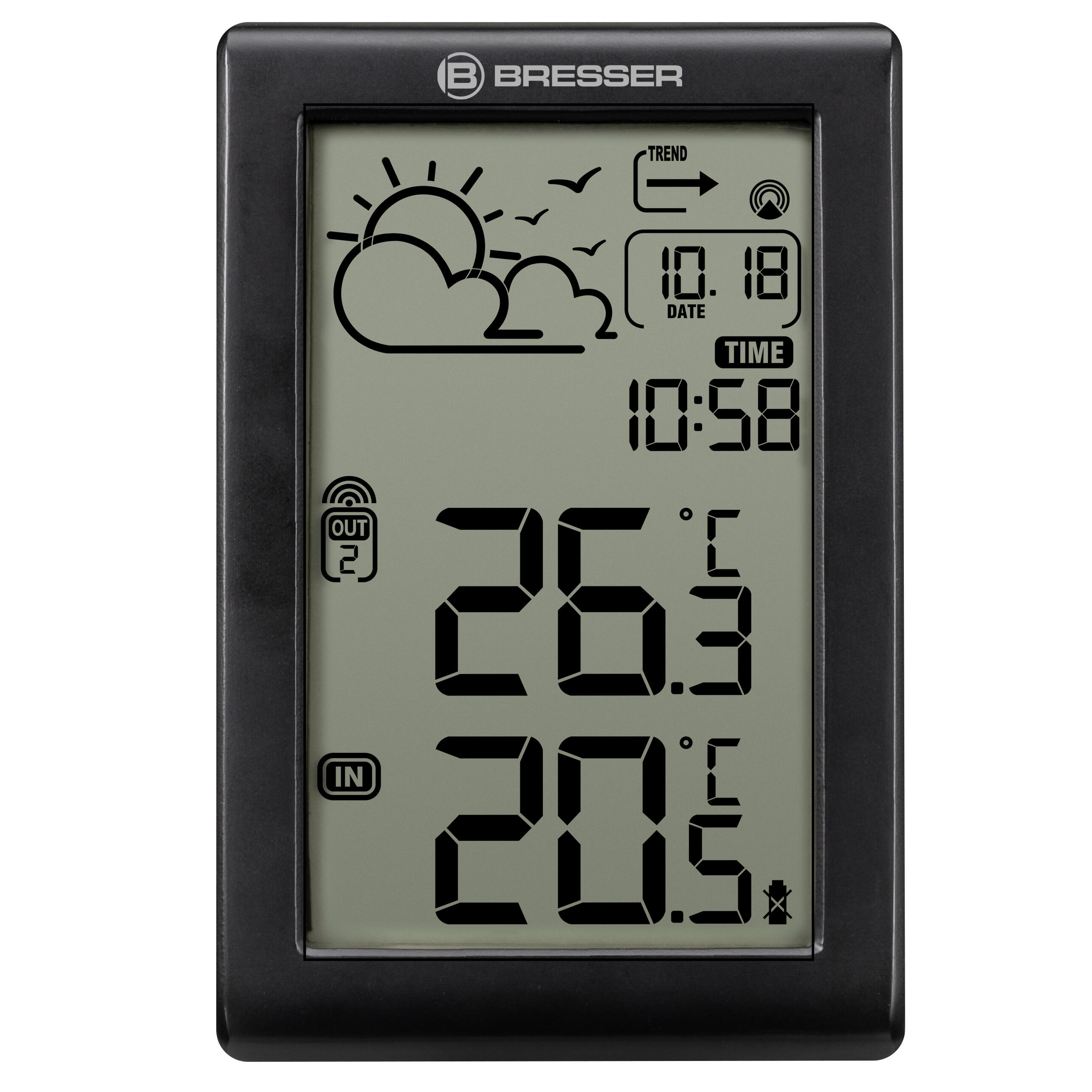 Station météo Meteo Temp W avec signal horaire DCF BRESSER 2/7