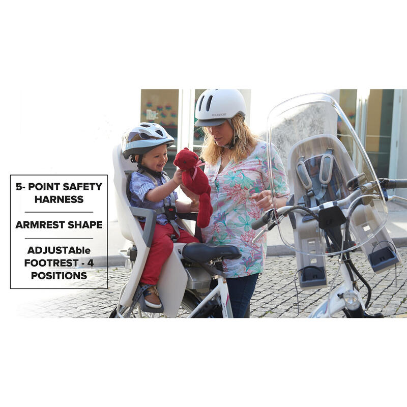 Hintere Gepäckträgerbefestigung Fahrradsitz Guppy Beige und Grau (mit Karton)