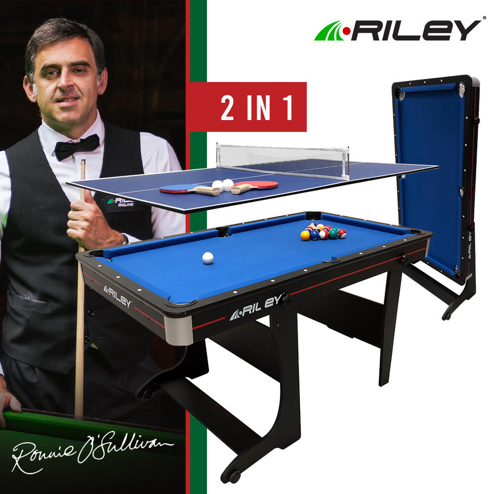 RILEY Riley 5ft Folding Pool Table with Table Tennis