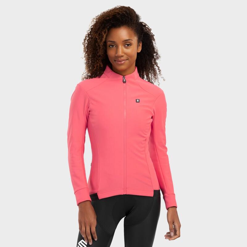 Chaqueta softshell ciclismo mujer J1 Breakaway SIROKO Coral Neón