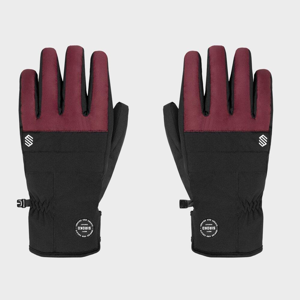 Men's and Women's Winter Sports Snowboard and Ski Thermal Gloves Voss Maroon Black