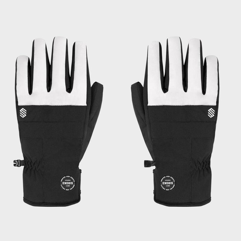 Gants thermiques snowboard et ski Sports d'hiver Homme et Femme Voss White Noir