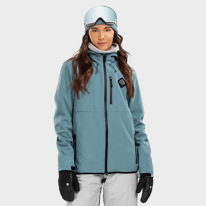 Kobieta Sporty zimowe Damska kurtka snowboardowa W2-W Beluga Stalowy Błękit