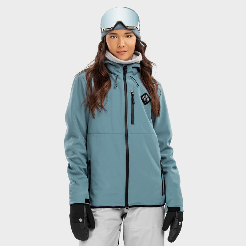 Chaqueta esquí y nieve SIROKO W2-W Beluga Azul Acero Mujer