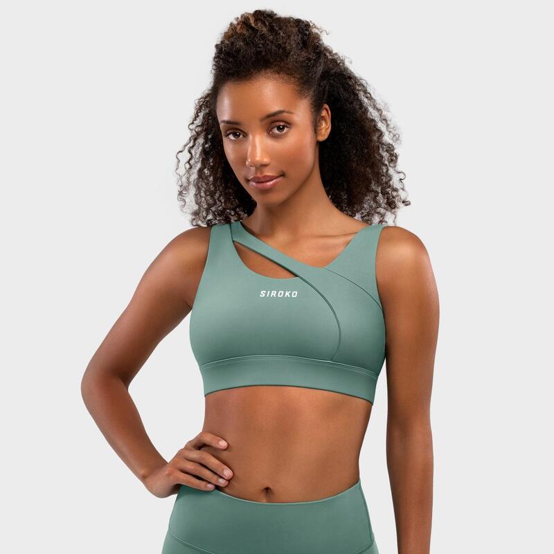 Brassière sport - Maintien élevé Fitness Femme Cross Green Vert Cendré